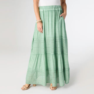 Ella Relaxed Skirt with Pockets - Dusty Green