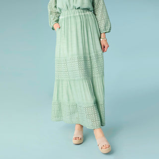 Ella Relaxed Skirt with Pockets - Dusty Green