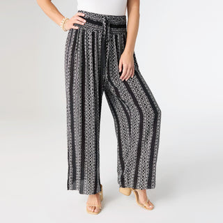 Stella Printed Crop Pant - Black/White
