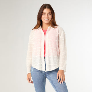 Jenny Button Front Top - White