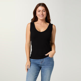 Ultra-Lush Reversible Seamless Ribbed Tank - Black
