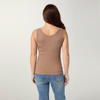 Ultra-Lush Reversible Seamless Ribbed Tank - Tan