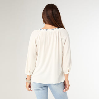 Abi V-Neck Top - White