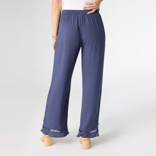 Layla Crossover Ruffle Pant - Patriot Blue