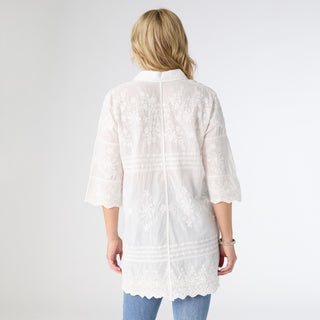 Ronda Lightweight Crochet Tunic - White