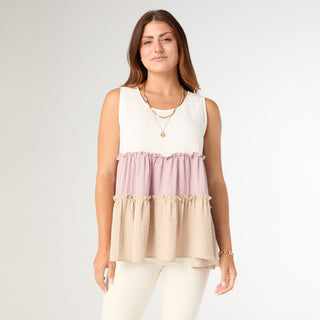 Jennifer Tiered Tank Top - Dusty Mix