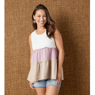 Jennifer Tiered Tank Top - Dusty Mix