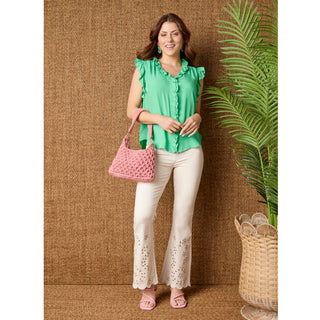Julie Ruffle Tank - Bright Green