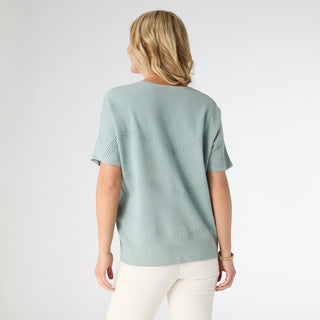 Lightweight Heavenly-Luxe Short Sleeve V-Neck Sweater - Sage Wisdom