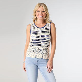 Paula Crochet Tank Top - Natural