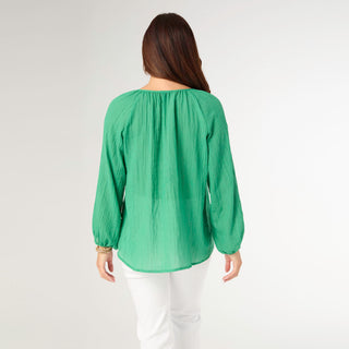 Melanie Long Sleeve Blouse - Bright Green