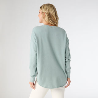 Lightweight Heavenly-Luxe Long Sleeve Sweater with Front Seam - Sage Wisdom