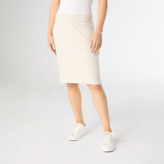 Lightweight Heavenly-Luxe Mid Length Skirt - Oatmeal