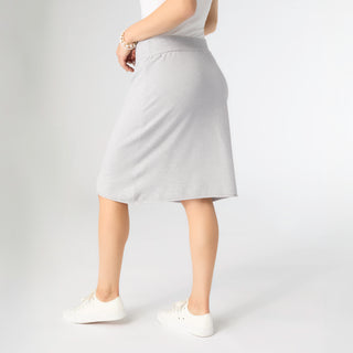 Lightweight Heavenly-Luxe Mid Length Skirt - Light Heather Grey