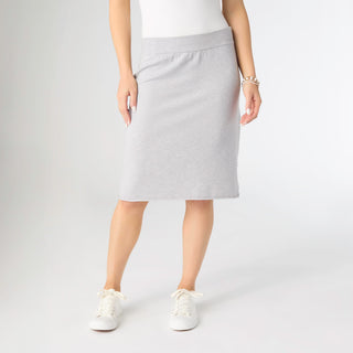Lightweight Heavenly-Luxe Mid Length Skirt - Light Heather Grey