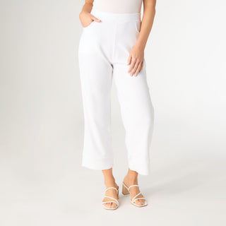 Georgie Wide Leg Cropped - White