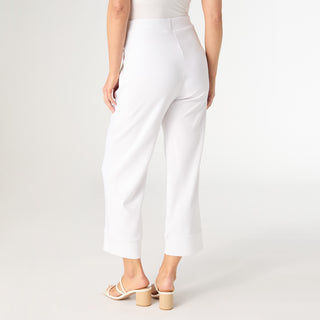 Georgie Wide Leg Cropped - White
