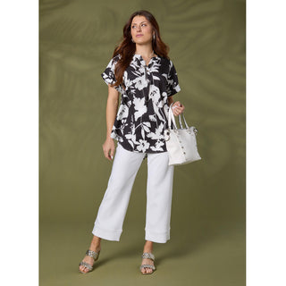 Georgie Wide Leg Cropped - White