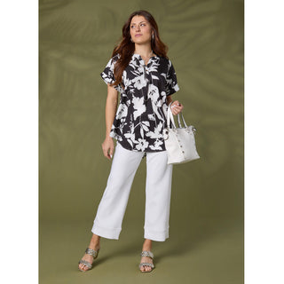 Georgie Wide Leg Cropped - Bright Rose