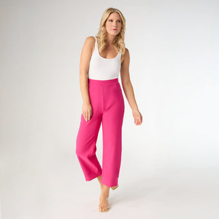 Georgie Wide Leg Cropped - Bright Rose
