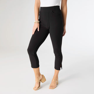 Georgie Capri with Side Slit - Black