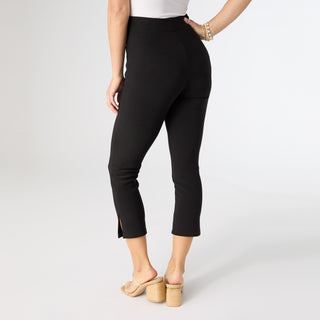 Georgie Capri with Side Slit - Black