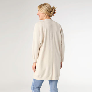 Lightweight Heavenly-Luxe 3/4 Sleeve Cardigan with Pockets - Oatmeal