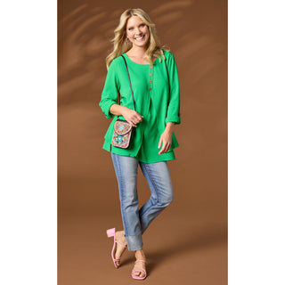 EverStretch Straight Ankle with Wide Cuff - Medium Denim