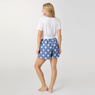 Independence Day Drawstring Pocket Shorts - Stars