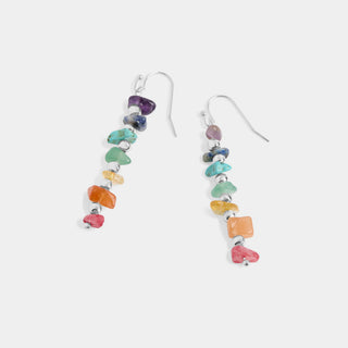 Chakra Dangle Earrings - Silver