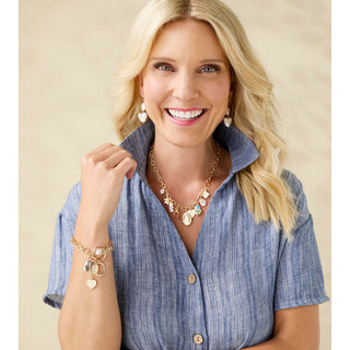 Charming Blossom Earrings - White Heart