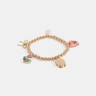 Charming Blossom Stretch Locket Bracelet - Pink Tulip