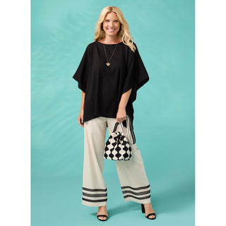 Addie Printed Crossbody - Black/White