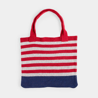 America Striped Shopper Tote - Red/White/Blue