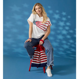 America Striped Shopper Tote - Red/White/Blue