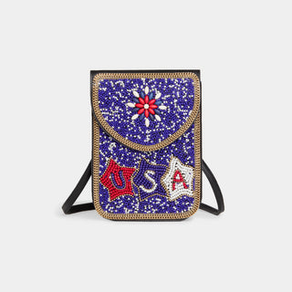 Artisan Beaded Crossbody - White/Blue/Red