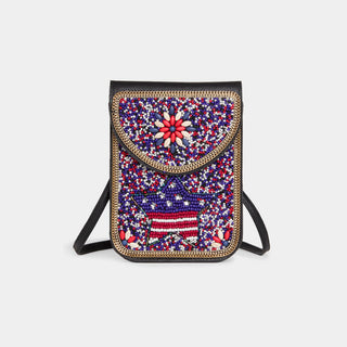Artisan Beaded Crossbody - Blue/Red/White
