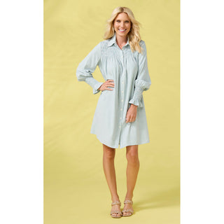 Adalynn Stripe Shirtdress with Pockets - Blue/White