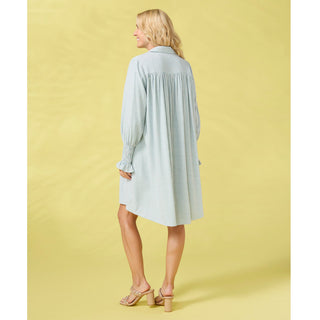 Adalynn Stripe Shirtdress with Pockets - Blue/White