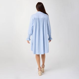 Adalynn Stripe Shirtdress with Pockets - Blue/White