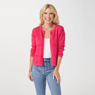 Lightweight Heavenly-Luxe Short Open Cardigan - Pink Glo