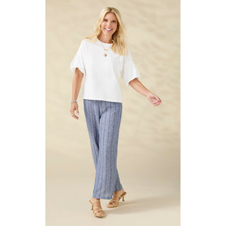Camille Top with Pearl Puff Sleeve - White