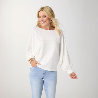 Lightweight Heavenly-Luxe Dolman Sweater - Bright White