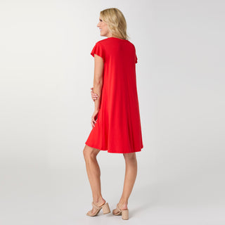 Francis Flutter Sleeve Dress - Tango Red