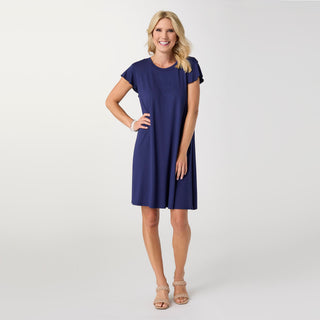 Francis Flutter Sleeve Dress - Navy