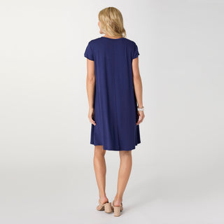 Francis Flutter Sleeve Dress - Navy