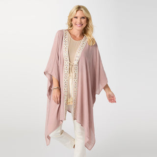 Lila Embellished Tie Front Wrap - Blush Lavender