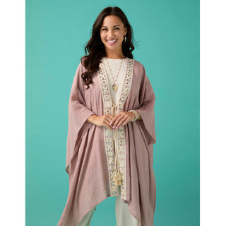 Lila Embellished Tie Front Wrap - Blush Lavender