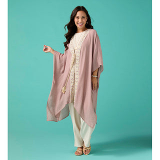 Lila Embellished Tie Front Wrap - Blush Lavender