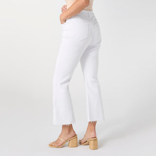 Morgan Flare Crop with Floral Cut-Out - Crisp White